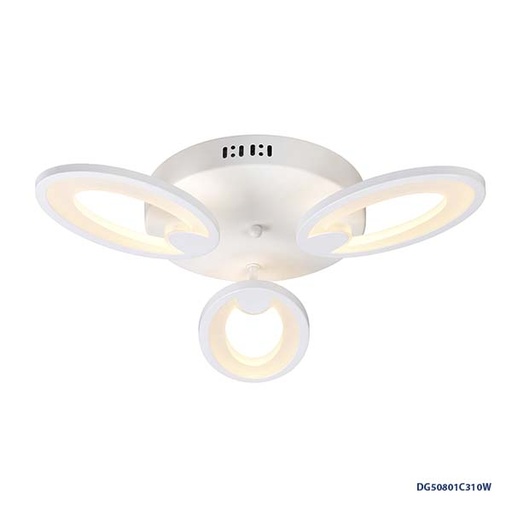 [IND-PR-00308] Lámpara LED Decorativa de Superficie, DG50801C, 30W, 3x10W, 4000K Blanco Natural, 85-265Vac, Dimensiones: 570x570x90mm, IP20