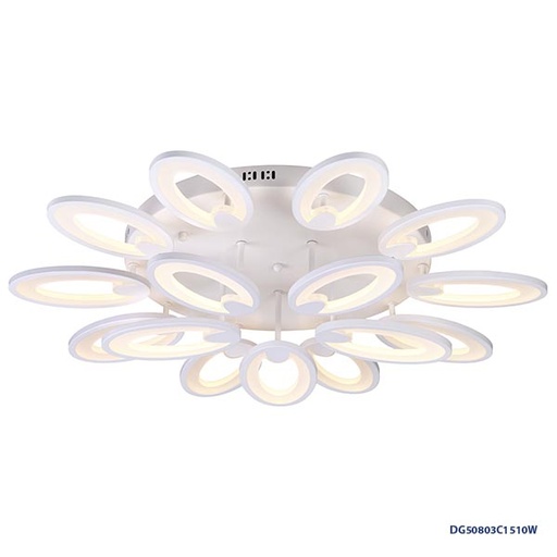 [IND-PR-00309] Lámpara LED Decorativa de Superficie, DG50802C, 90W, 9x10W, 3000K Blanco Cálido, 85-265Vac, Dimensiones: 670x670x155mm, IP20