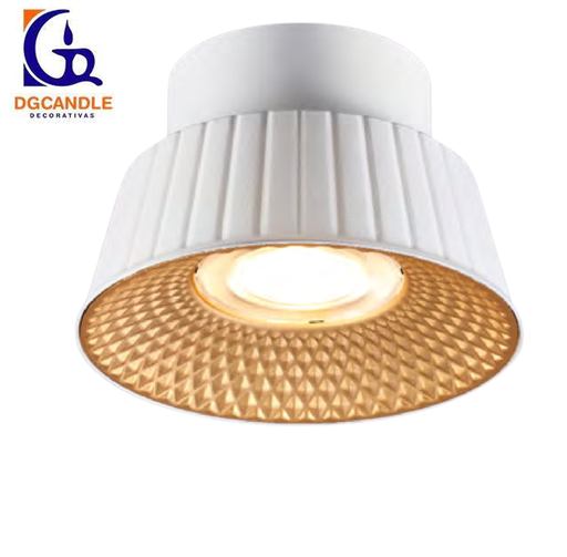 [IND-PR-00310] Lámpara LED Decorativa de Superficie, DG50880C, 6W, 4000K Blanco Natural, 85-265Vac, Dimensiones: Φ150x96mm, IP20, Blanco