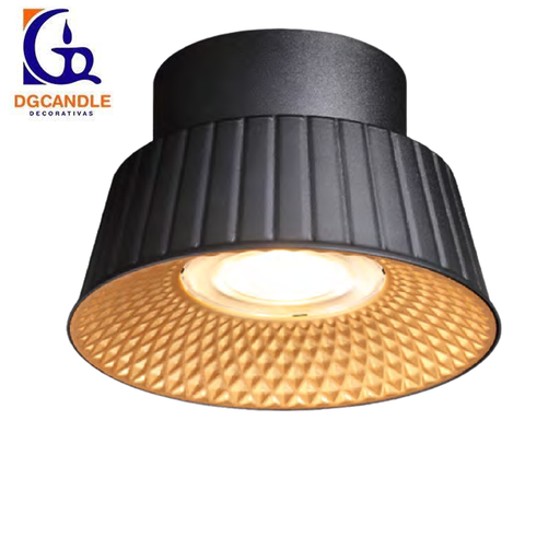 [IND-PR-00311] Lámpara LED Decorativa de Superficie, DG50880C, 6W, 4000K Blanco Natural, 85-265Vac, Dimensiones: Φ150x96mm, IP20, Negro