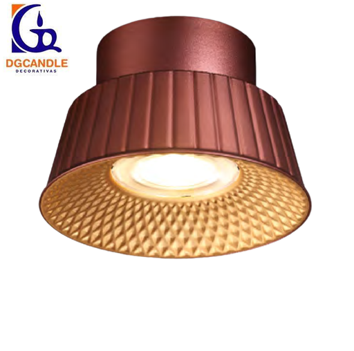 [IND-PR-00313] Lámpara LED Decorativa de Superficie, DG50880C, 6W, 4000K Blanco Natural, 85-265Vac, Dimensiones: Φ150x96mm, IP20, Rose Gold