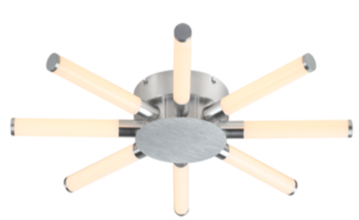 [IND-PR-00319] Lámpara LED Decorativa de Superficie, DG51665C, 64W, 4000K Blanco Natural, 85-265Vac, Dimensiones: 630x630x80mm, IP20, Plateado