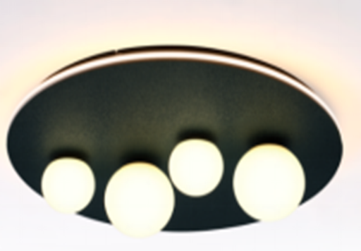 [IND-PR-00322] Lámpara LED Decorativa de Superficie, DG60197C, 64W, 4000K Blanco Natural, 85-265Vac, Dimensiones: 622x622x175mm, IP20, Verde oscuro con dorado