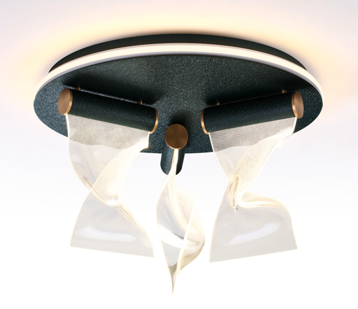 [IND-PR-00325] Lámpara LED Decorativa de Superficie, DG60324C, 54W, 4000K Blanco Natural, 85-265Vac, Dimensiones: 495x495x300mm, IP20, Verde oscuro con dorado