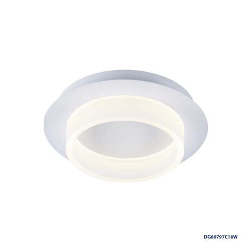 [IND-PR-00336] Lámpara LED Decorativa de Superficie, DG60797C, 18W, 3000K Blanco Cálido, 85-265Vac, Dimensiones: 280x280x80mm, IP20