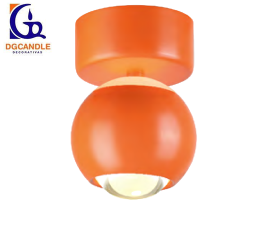 [IND-PR-00342] Lámpara LED Decorativa de Superficie, DG61241C, 5W, 4000K Blanco Natural, 85-265Vac, Dimensiones: Φ94x137mm, IP20, Naranja