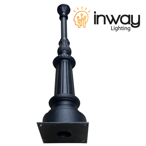 [IND-PR-00350] Poste Decorativo de aluminio tipo Colonial color gris oscuro p/Luminaria, Largo: 3132mm