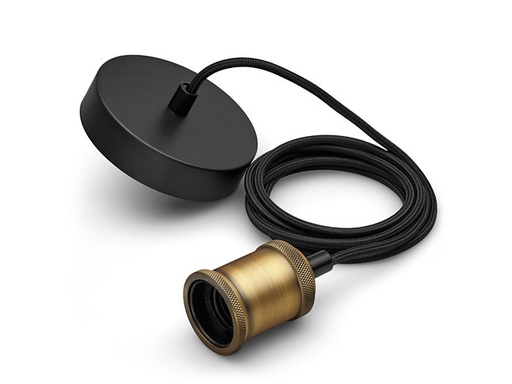 [IND-PR-00360] Zocalos Decorativos para bombillas de filamento vintage, E27 con base y cable de color bronce