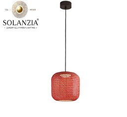 [IND-PR-00375] Lámpara Decorativa Artesanal Colgante, GrapeFruit, 12W, 3000K Blanco Cálido, Dimensiones: 200x260mm, Material: Rattan