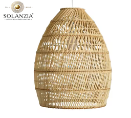 [IND-PR-00377] Lámpara Decorativa Artesanal Colgante, Luz Mediterránea, E27, Dimensiones: 550x680mm, Material: Rattan