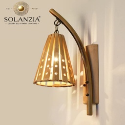 [IND-PR-00389] Lámpara Decorativa Artesanal de Pared (Aplique), Rome Skir, E27, Dimensiones: 270x490mm, Material: Bamboo