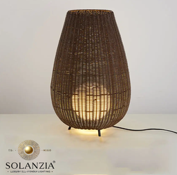 [IND-PR-00390] Lámpara Decorativa Artesanal de Piso, Isibani, E27, Dimensiones: 490x780mm, Material: Rattan