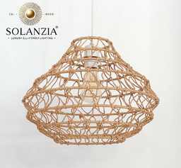 [IND-PR-00402] Lámpara Decorativa Artesanal, Cuerda de Papel, Colgante, E27, Dimensiones: Φ405xH310mm, Material: Cuerda de Papel