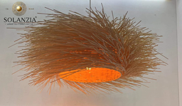 [IND-PR-00406] Lámpara Decorativa Artesanal, Encanto Rústico, Colgante, E27, Dimensiones: Φ530xH185mm, Material: Rattan