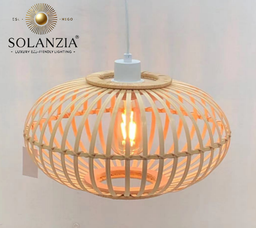 [IND-PR-00407] Lámpara Decorativa Artesanal, Esencia Ethnica, Colgante, E27, Dimensiones: Φ350xH210mm, Material: Bamboo