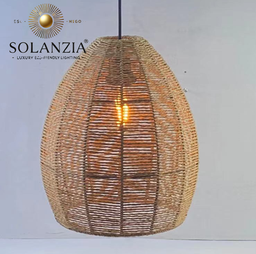 [IND-PR-00413] Lámpara Decorativa Artesanal, Isibani, Colgante, E27, Dimensiones: Φ290xH400mm, Material: Cuerda de Papel