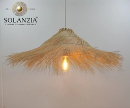 [IND-PR-00415] Lámpara Decorativa Artesanal, Lumière Naturelle, Colgante, E27, Dimensiones: Φ820xH250mm, Material: Rattan