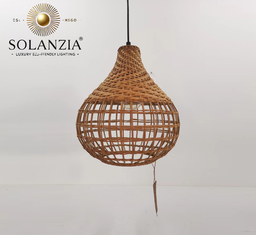 [IND-PR-00419] Lámpara Decorativa Artesanal, Rayón de Sol, Colgante, E27, Dimensiones: Φ325xH350mm, Material: Rattan