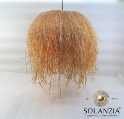 [IND-PR-00421] Lámpara Decorativa Artesanal, Sombra de Sueño, Colgante, E27, Dimensiones: Φ500xH500mm, Material: Rafia