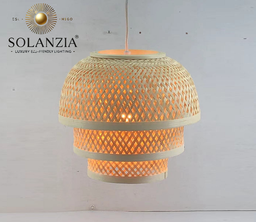 [IND-PR-00422] Lámpara Decorativa Artesanal, Tejido de Sueños, Colgante, E27, Dimensiones: Φ275xH250mm, Material: Bamboo