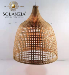 [IND-PR-00424] Lámpara Decorativa Artesanal, Tejido del Viento, Colgante, E27, Dimensiones: Φ420xH480mm, Material: Bamboo