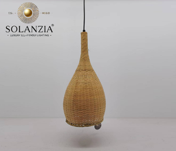 [IND-PR-00426] Lámpara Decorativa Artesanal, Trama de Luz, Colgante, E27, Dimensiones: Φ250xH500mm, Material: Bamboo