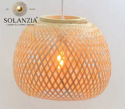 [IND-PR-00427] Lámpara Decorativa Artesanal, Trenzas de Luz, Colgante, E27, Dimensiones: Φ335xH265mm, Material: Bamboo