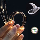 [IND-PR-00487] [IND-PR-00487] Extensión Navideña LED p/Exterior Vintage con batería, 0.3W, 6000K Blanco Frío, 20LED/2Metros, IP65