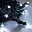 [IND-PR-00541] Extensión Navideña LED p/Exterior, 8W, 1,275Lm, 6000K Blanco Frio, 200LED/10Metros, 110Vac, Con cable verde de cobre 3xÏ0.23mm2, IP65