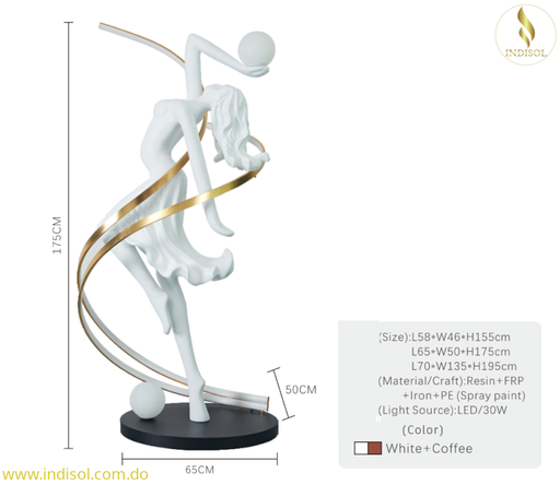 [IND-PR-00086] Escultura con Iluminacion LED (Icaris), Elegancia y Ahorro Energético