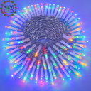 [IND-PR-00569] Extensión Navideña LED p/Exterior, 8W, 1700Lm, RGB, 200LED/10Metros, 110Vac, Con cable clear de cobre 3xÏ0.2mm2, IP44